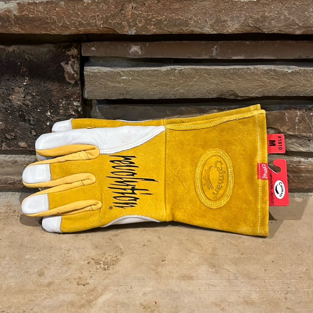 Caiman Revolution Gauntlet Style Suede and Leather Work Gloves Size M